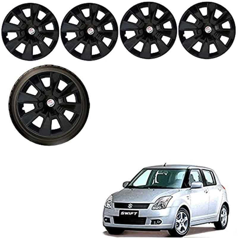 Auto Pearl 4 Pcs 14 inch ABS Black Car Wheel Cover Set for Maruti Suzuki Swift Type 1