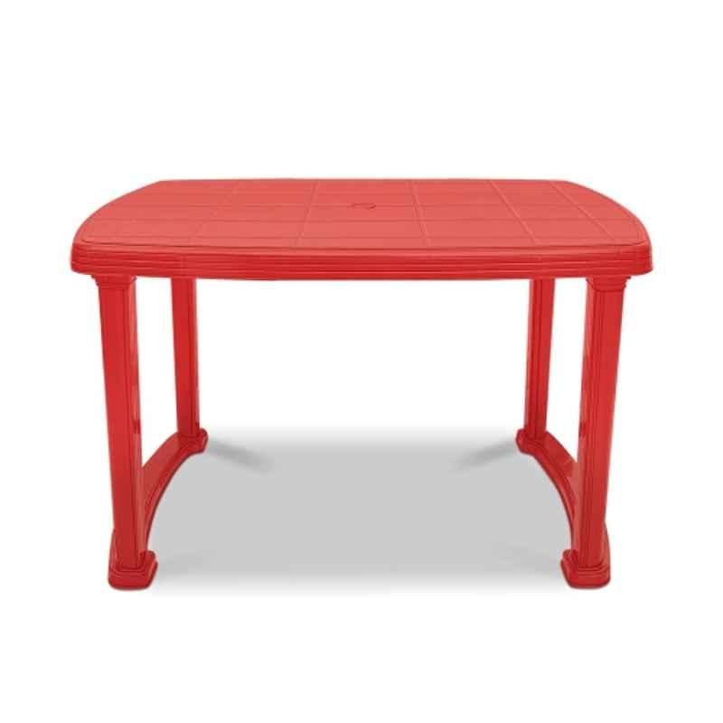 Maharaja 114x73.5x72cm Polypropylene Red 4 Seater Dining Table for Home, Offices & Restaurant