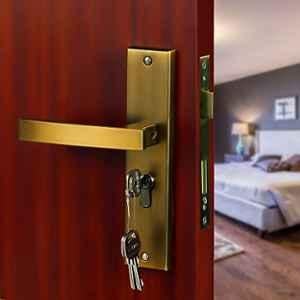 Voltizi Altis 8 inch Stainless Steel Matt Antique Brass Finish Cylindrical Plate Mortise Door Lock Handle Set