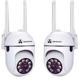 ApnaCam 3MP 4 Channel Mini PTZ Smart Wi-Fi Camera with Colour Night Vision, 1080P & V380 Pro App Live View (Pack of 2)