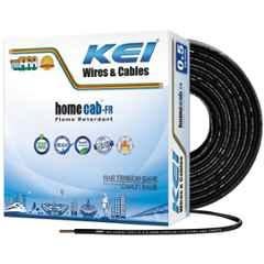 KEI 0.5 Sqmm 90m 1 Core Homecab FR Black Flexible PVC Insulated Electrical Wire for Domestic & Industrial Connections