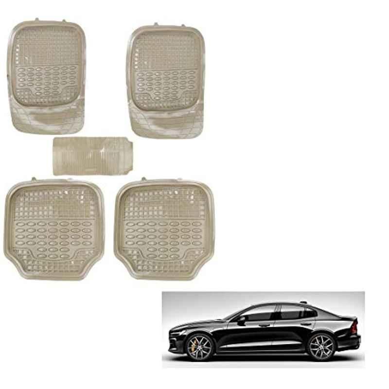 Kozdiko 5 Pcs 4G Beige Rubber & PVC Heavy Car Foot Mat Set for Volvo S60, koz_80918