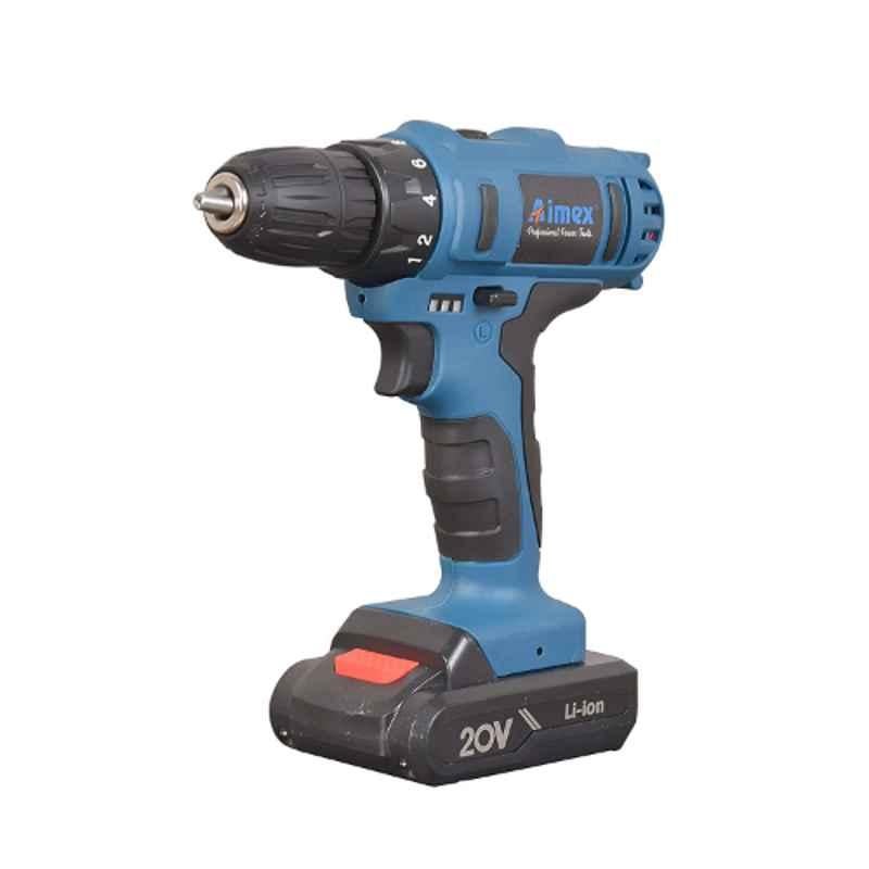 Aimex DT-206 10mm 20V Dual Speed Keyless Chuck Cordless Screwdriver with 2 Batteries