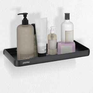 Plantex 12x5 inch Aluminium Black Multipurpose Self Adhesive Bathroom for Home/Office/Hotel, R-1502