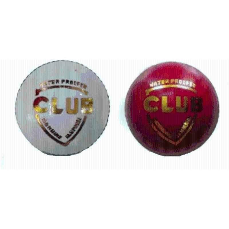 HTM Club Cricket Leather Ball for Training, Hobby Play & Matches (Pack of 2)