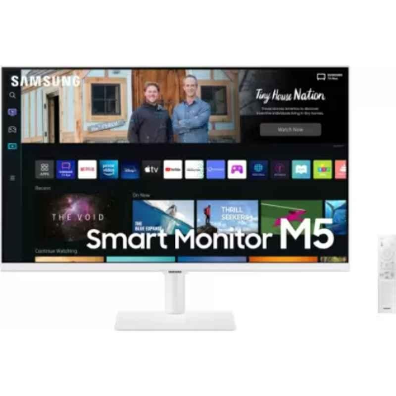 Samsung M5 27 inch FHD VA Panel White Flat Smart LED Monitor, LS27BM501EWXXL