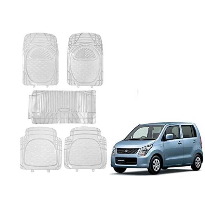 Kozdiko 5 Pcs 6205 Rubber & PVC Clear Car Foot Mat Set for Maruti Suzuki WagonR