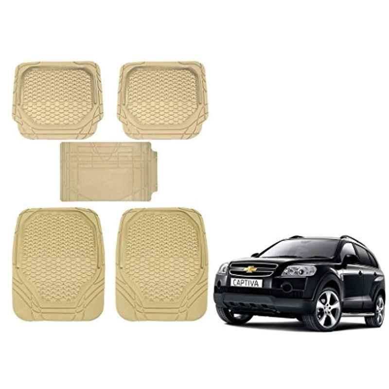 Kozdiko 5 Pcs 8855TW Beige Car Foot Mat Set for Chevrolet Captiva, koz_42078
