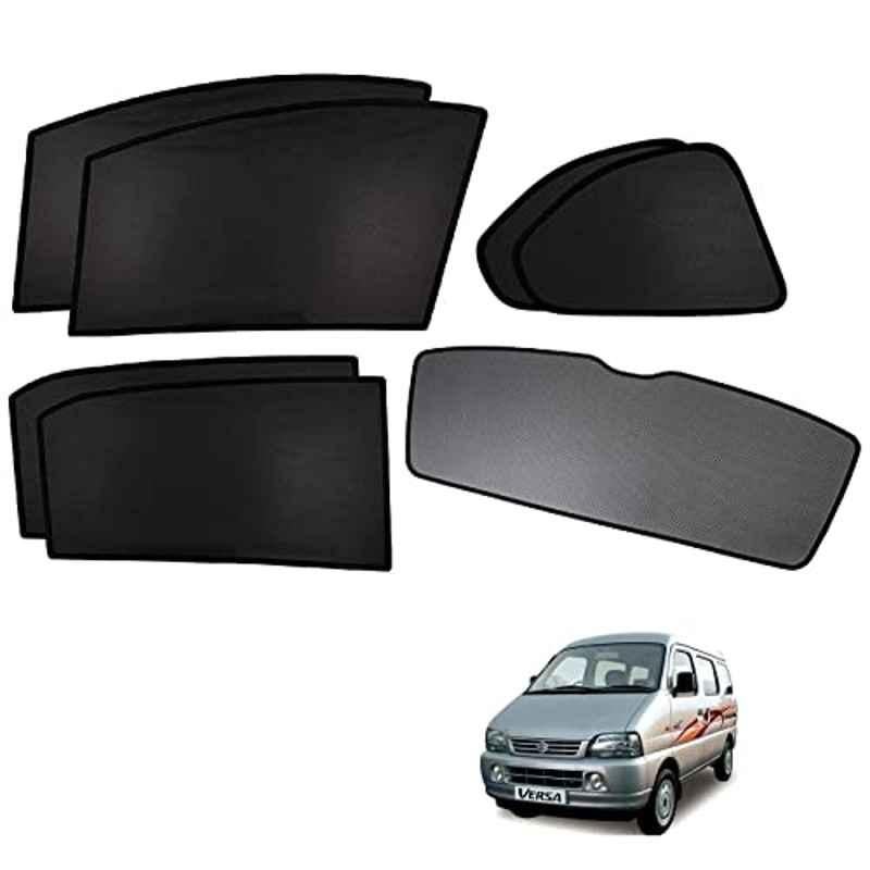 Kozdiko 5 Pcs Polyester Black Non Magnetic Window & Rear Sun Shades Set for Maruti Suzuki Versa