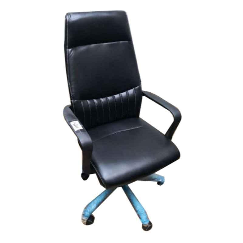 Smart Office Furniture PU Black Chrome Base High Back Chair, 6089-1
