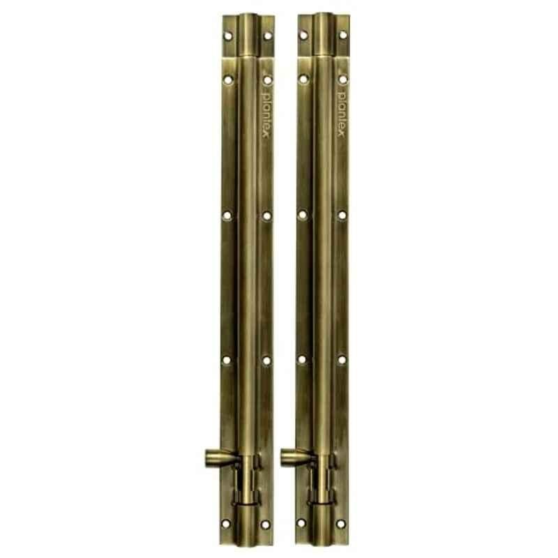 Plantex Stainless Steel 12 inch Tower Bolt/Tower Bolt for Home, Offices Doors and Windows/Tower Bolt for Main Door/Door Latch/Kundi/Chitakini/Door Latch for Windows (Brass Finish, Pack of 2)