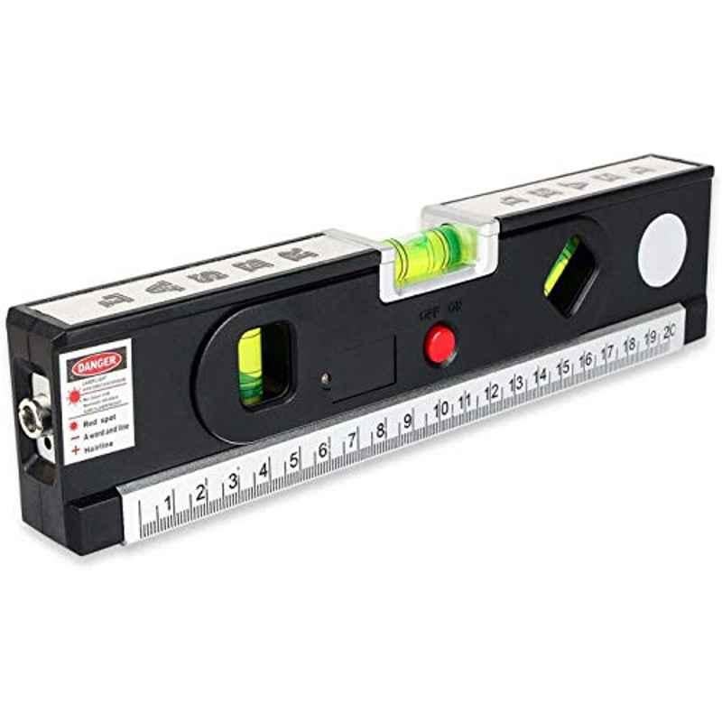 Rubik 5ft Black Multipurpose Laser Level Tool with Measuring Tape