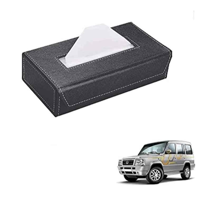Kozdiko 100 Pulls PU Leather Grey Car Tissue Paper Box with 200 Sheets for Tata Sumo