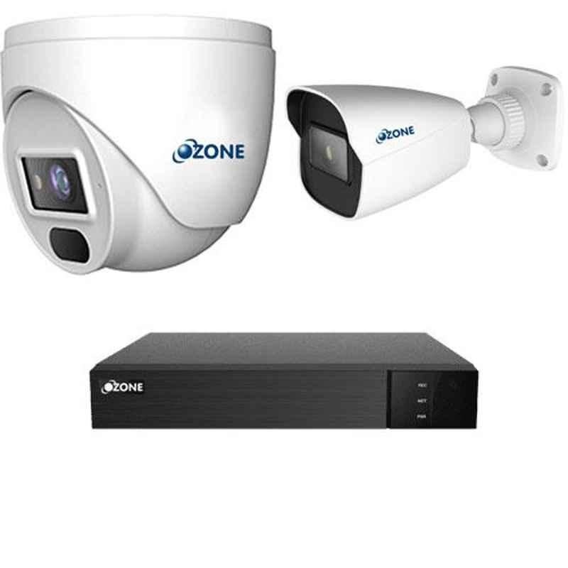 Ozone 2MP IP 1 Dome & 1 Bullet CCTV Camera Kit Combo with 4 Channel NVR