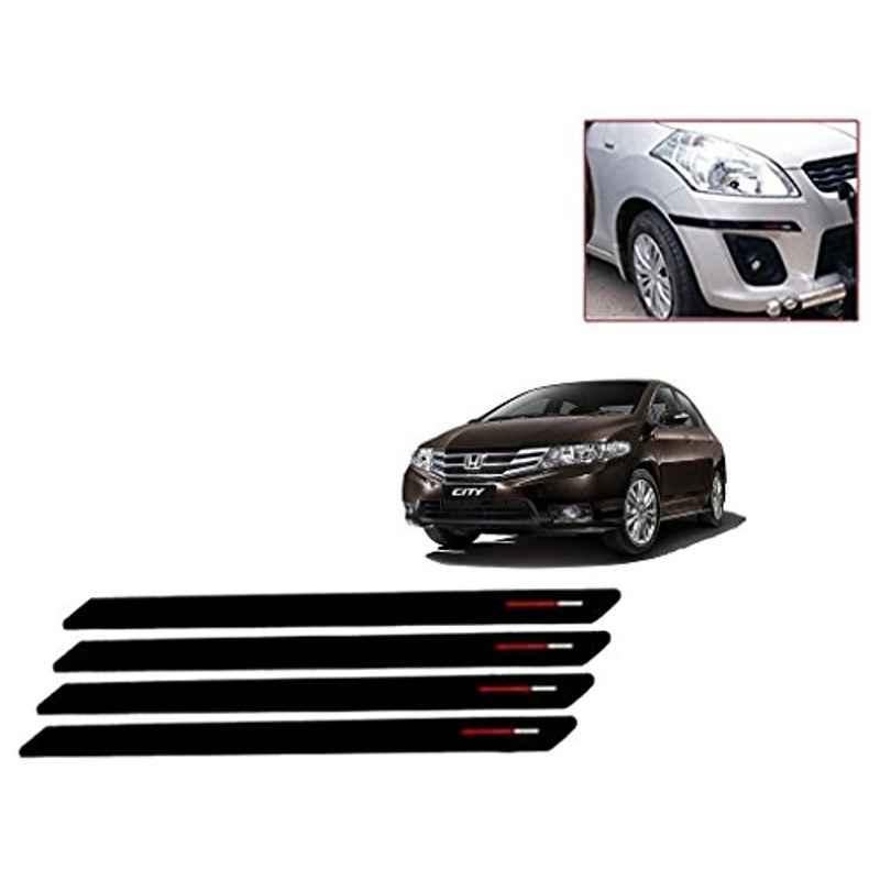 Kozdiko 4 Pcs Black & Red Bumper Protector Set for Honda City