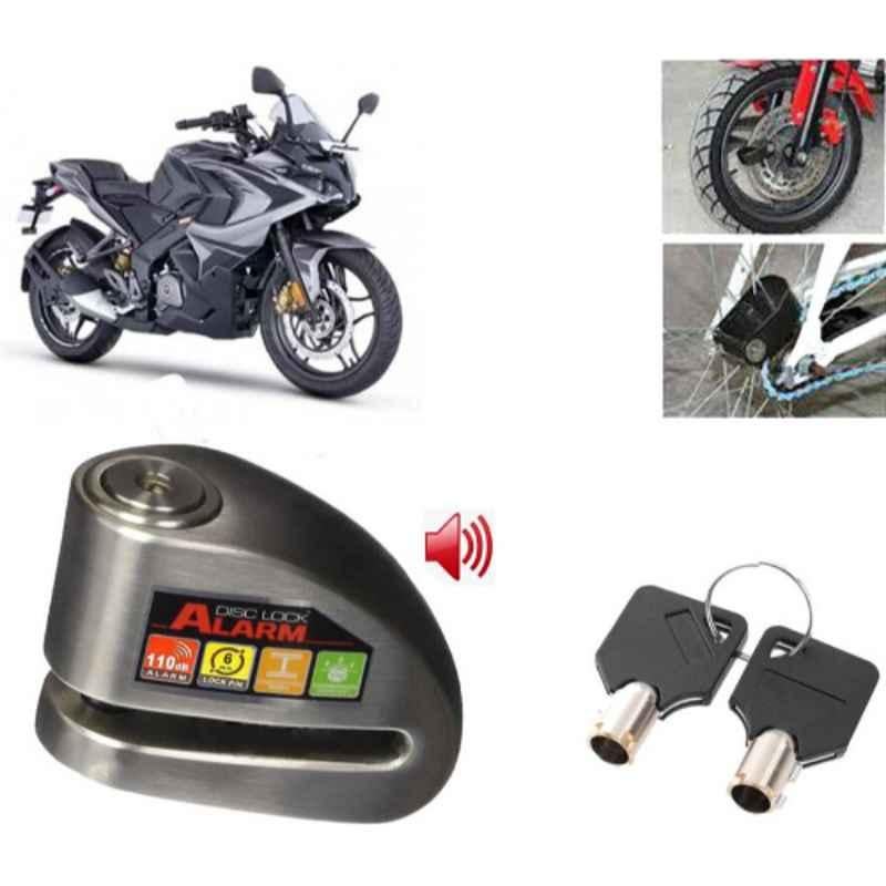 Auto Pearl Steel Black Alarm Disc Brake Lock, Lock_096