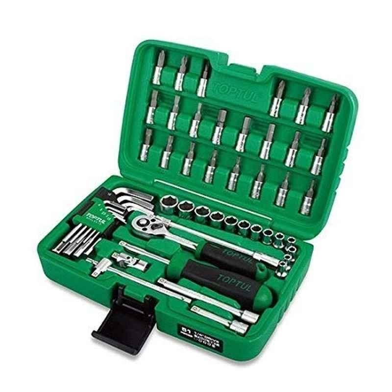Krost Professional Grade 1/4-Inch Dr.Flank Socket Garage Tool And Hex Key Wrench Set, 51 Piece
