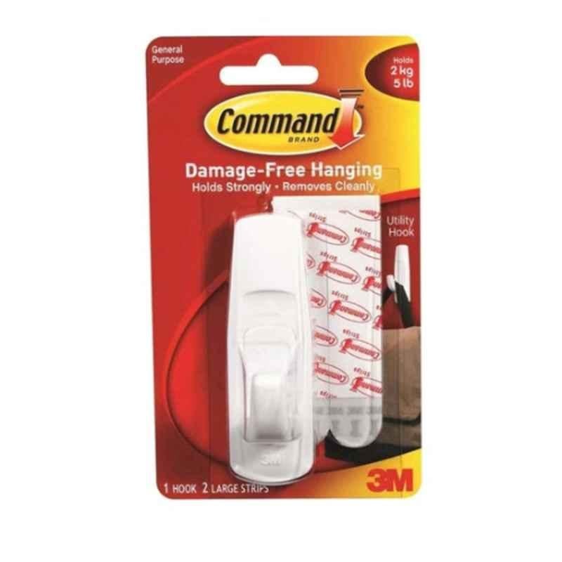 Command Utility Hook With Strip Large White