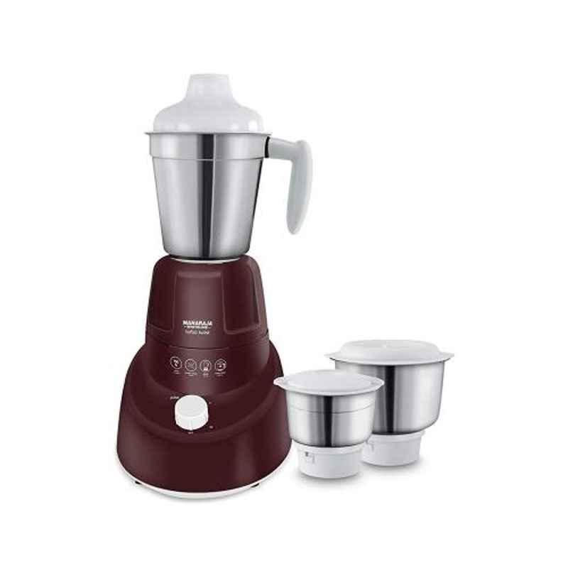 Maharaja Whiteline Turbo Twist 750W Burgundy & White Mixer Grinder with 3 Jars