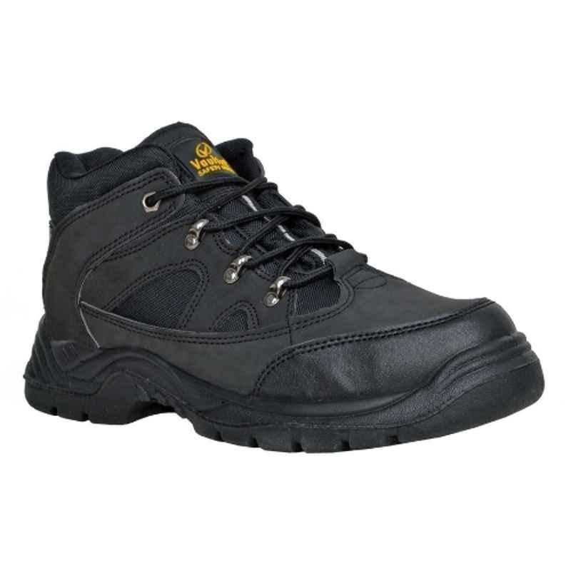 Vaultex KRT Leather Black Safety Shoes, Size: 38