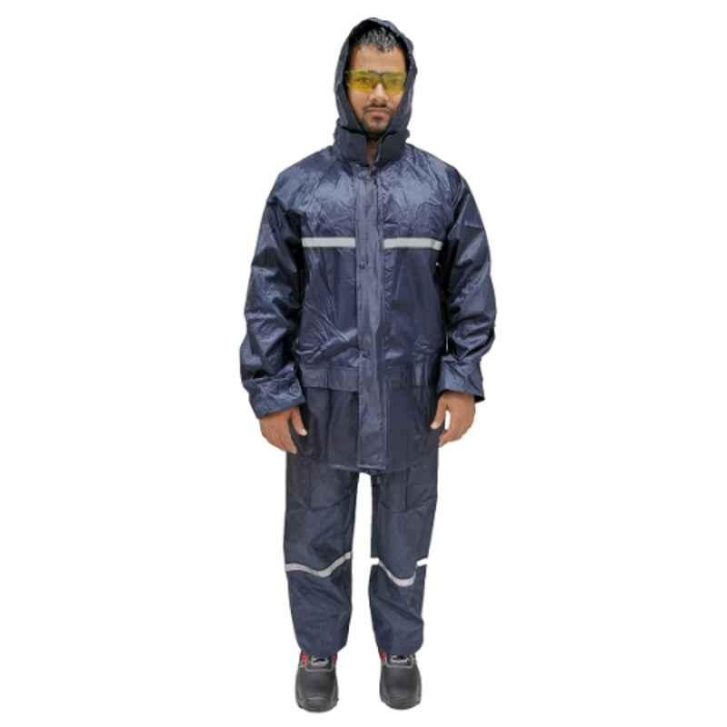 Workman Oxford & PVC Navy Blue Rain Suit, RC DW 05, Size: 2XL
