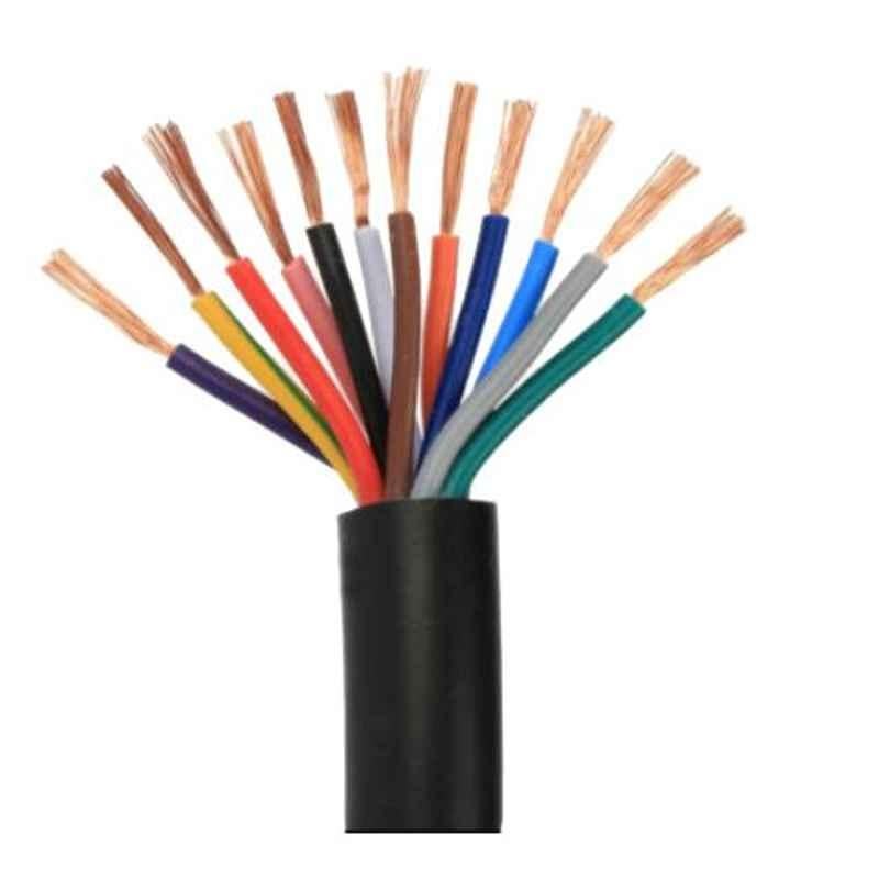 KEI 0.5 Sqmm 12 Core FR Black Copper Unsheathed Flexible Cable, Length: 100 m