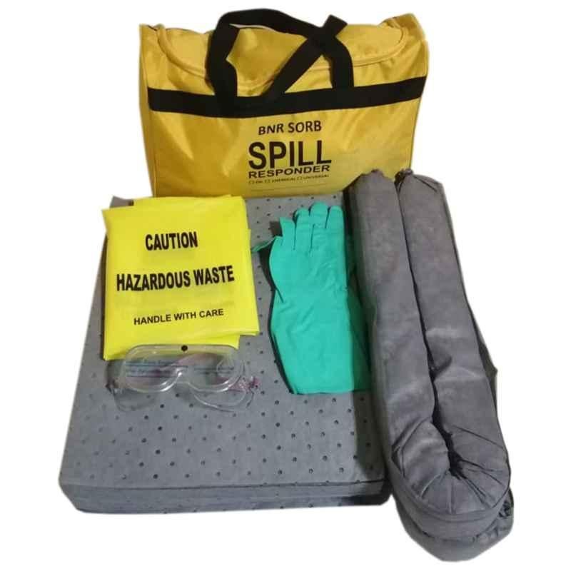 BNR Sorb 2.64 Gallon Non Woven Grey & Yellow Universal Chemical Spill Kit