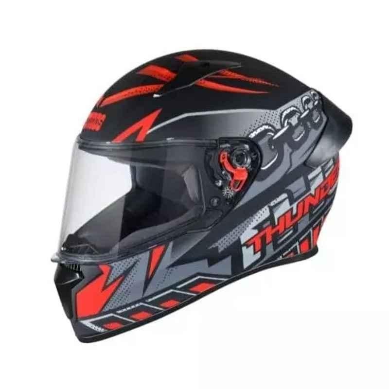 Studds N2 Expanded Polystyrene Matt Black & Red Full Face Helmet, Size: Extra Large