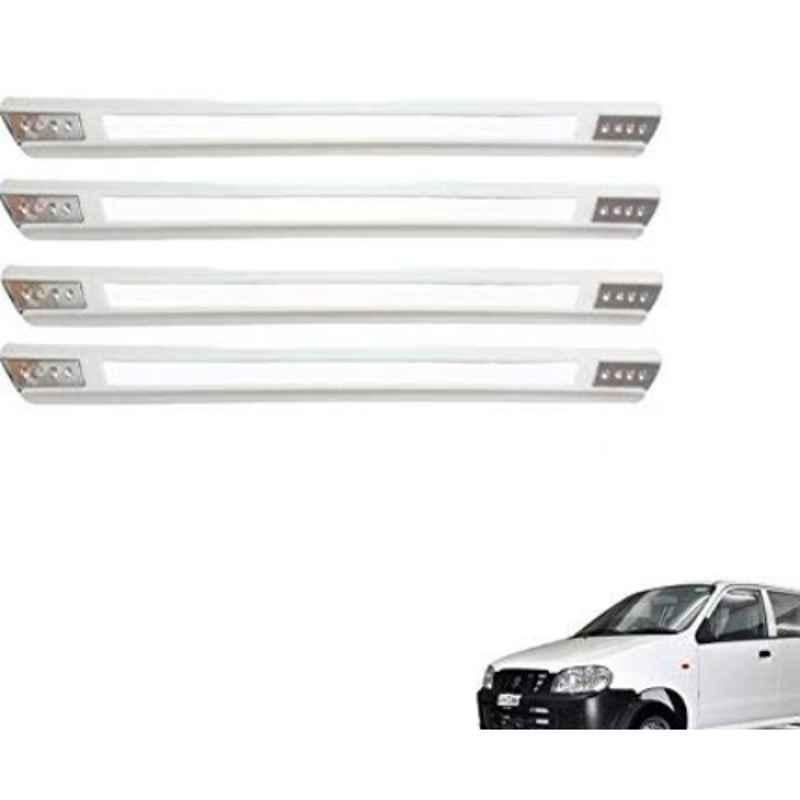Kozdiko 4 Pcs Designer White Dotted Bumper Protector Set for Maruti Suzuki Alto