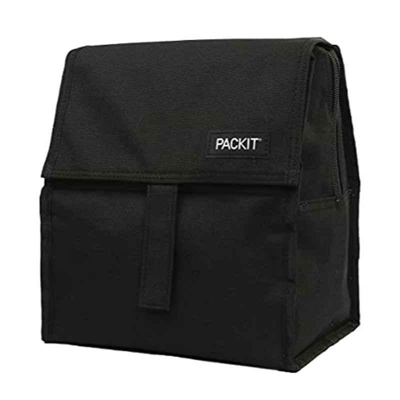 Packit 4L Nylon Black Freezable Lunch Bag with Zip Closure, ITP-019