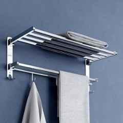 Plantex Towel Rack for Bathroom/Stainless Steel Towel Bar/18 inch Towel Holder with Towel Rod/Bathroom Accessories Chrome