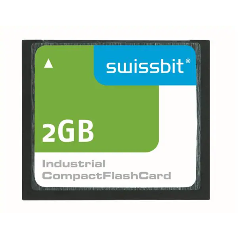 SWISSBIT 2GB Compact Flash SLC C-300 I-TEMP Memory Card, SFCF2048H1BK1TO-I-DT-553-SMA