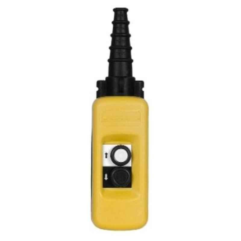 Schneider 1NO+1NC 2 Push Button Plastic Pistol Grip Yellow Pendant Control Station, XACA281