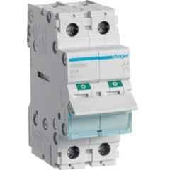 Hager 63A Double Pole C Curve Isolating Switch, SBN263N