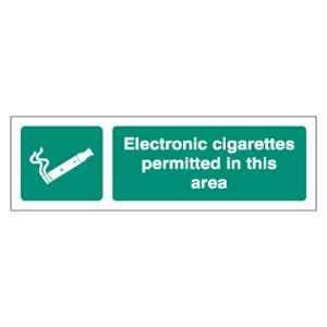 SUNSIGNS 300x100mm Vinyl & Acrylic Sandwich Electronic Cigarettes Permitted in this Area Signage, SS0241VNLM1HPIDAG
