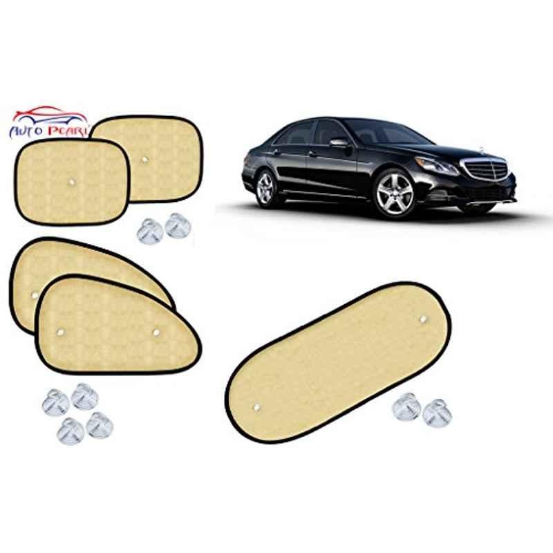 Auto Pearl 5 Pcs PVC & Mesh Beige Window & Rear Sun Shade Set for Mercedes Benz E250