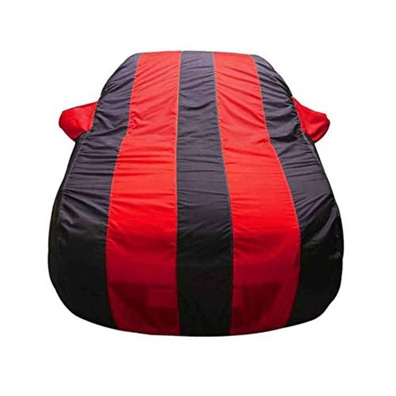 Kozdiko Polyester Blue & Red Waterproof Car Body Cover with Mirror Pockets, Buckle Belt, Triple Stiched & Fully Elastic for BMW 6 Series