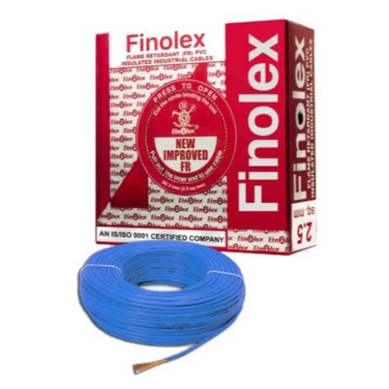 Finolex 2.5 Sqmm 90m Blue Single Core FR PVC Insulated Industrial Cable, 10305
