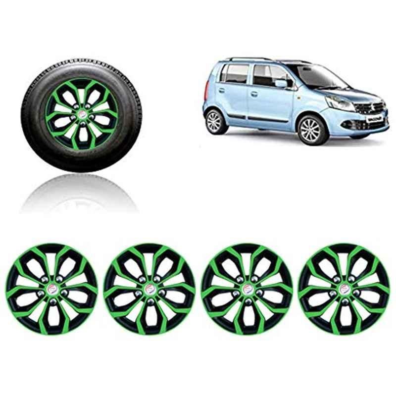 Auto Pearl 4 Pcs 13 inch ABS Green & Black Car Wheel Cover Set for Maruti Suzuki WagonR New