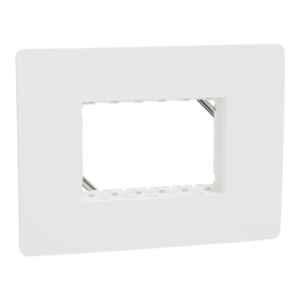 Schneider Electric Miluz ZeTa Polycarbonate 3 Module White Grid & Cover Frame, MZCP3M_WH