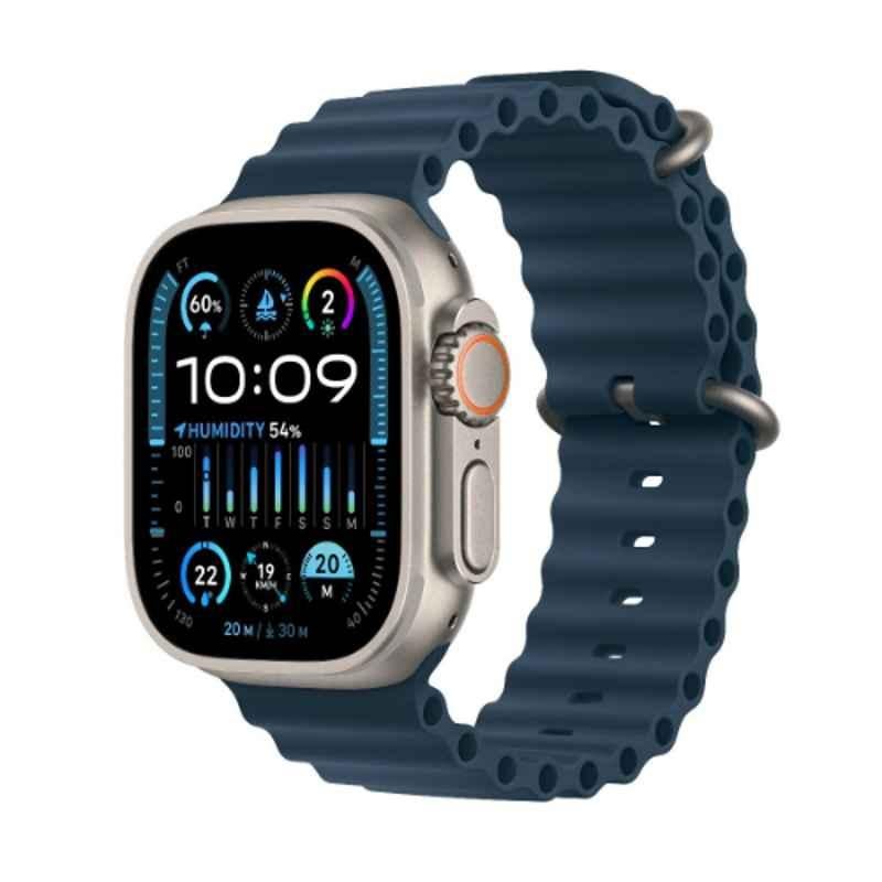 Apple Ultra 2 49mm Titanium Case GPS & Cellular Smart Watch with Blue Ocean Band, MREG3AE/A