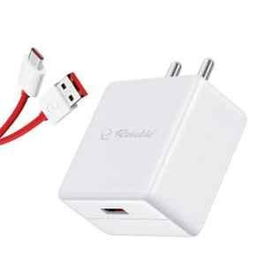 Reliable Iconic 120W White SuperVOOC Fast Charger with USB Type-C Cable, RBL C 083
