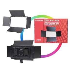 Gift Max 50W 3200-6500K Rechargeable 800 RGB Professional Photo & Video LED Light Kit with Tripod Stand, Ball Head & Remote Control