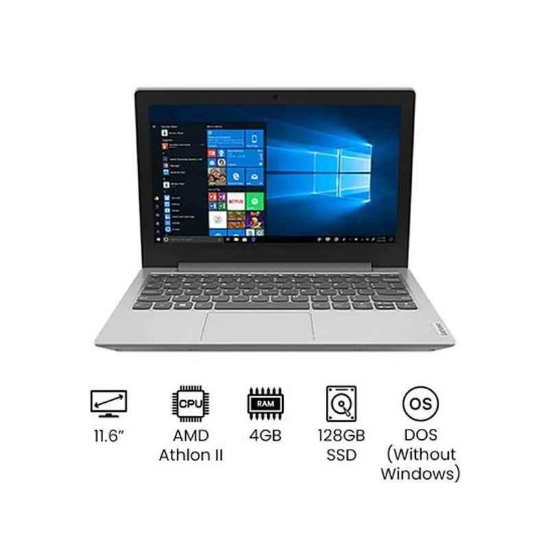 Lenovo Athlon 4GB 11.6 inch Dual Core SSD Bluetooth Platinum Grey Laptop, 82GV004EAK-GRY