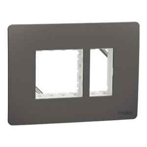 Schneider Electric Miluz ZeTa Polycarbonate 3 Module Warm Grey Grid & Cover Frame, MZCP3MU_WG