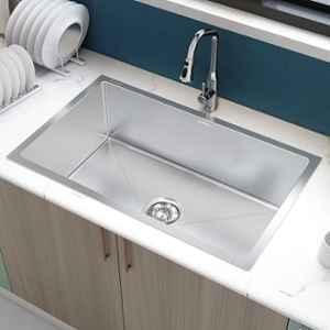 Plantex Guranteed 304 Grade Stainless Steel Kitchen Sink/Sink for Kitchen with 7 Years Warranty Plantex/Single Bowl Sink with All Fittings & Drain Rack Included (Silver Matte 30x18 inch)