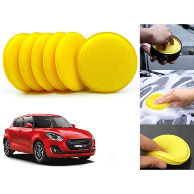 Auto Pearl Polyurethane Beige Washing & Waxing Polish Foam Sponge for Swift 2018-2022 (Pack of 6)