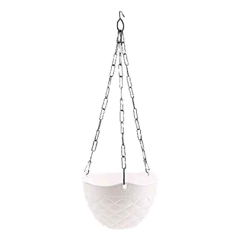 Gardens Need 5 Pcs 10x19x52cm 100% Virgin Plastic Passion White Hanging Planter with Iron Chain