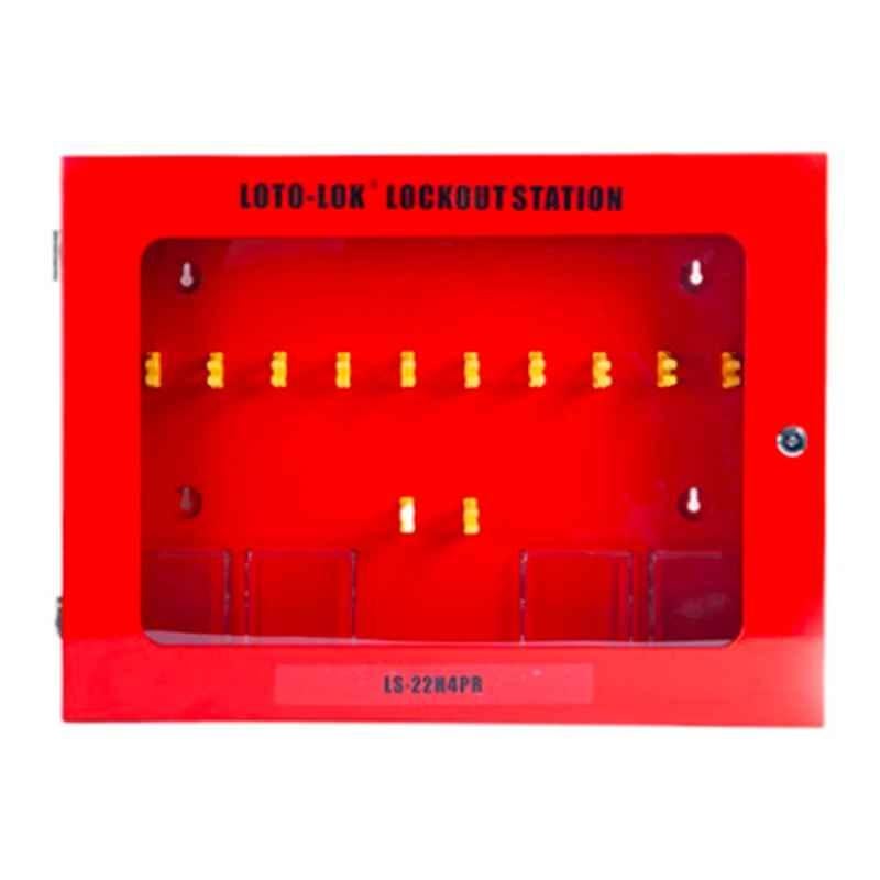 Loto 580x430x90mm Steel Red Lockout Station, LS-22H4PR