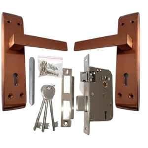 Onjecx 7 inch Stainless Steel Silver Double Turn Mortise Door Lock Set with 3 Keys, Onjecx0119